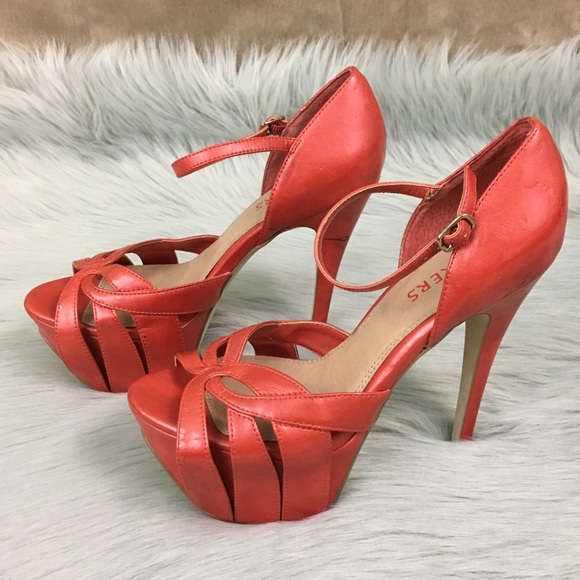 coral platform sandals